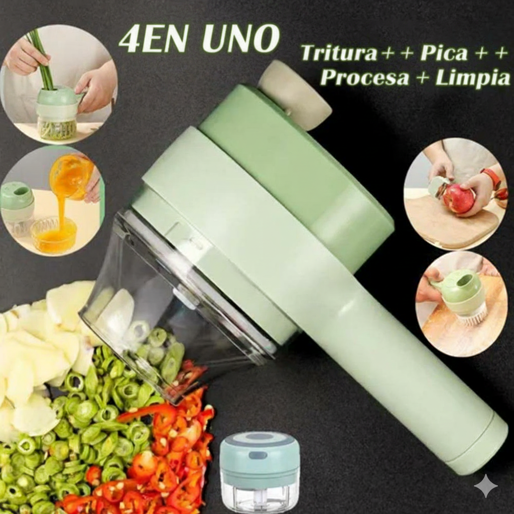Procesador eléctrico de alimentos 4 en 1