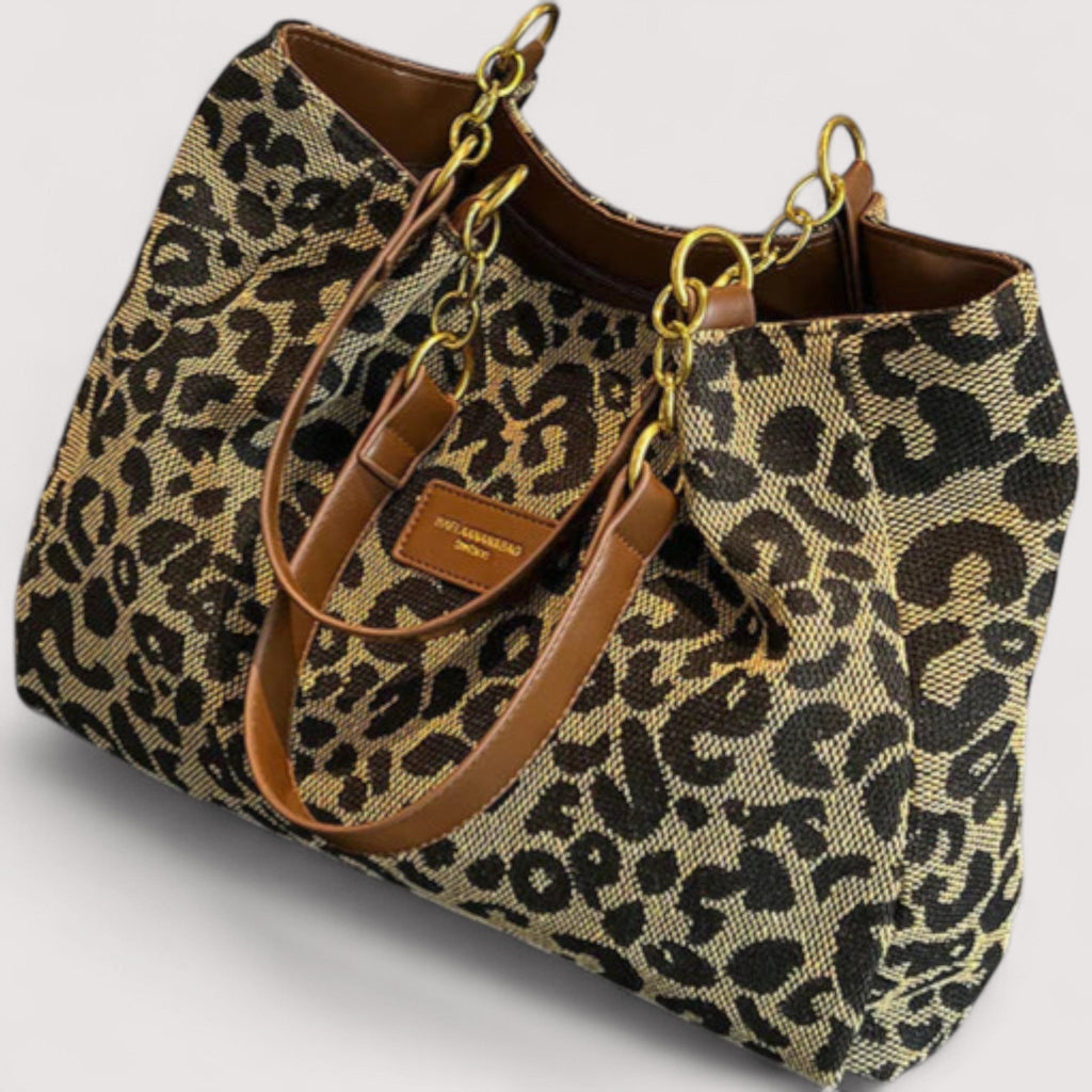 Lévrier – Bolsa de lona con estampado de leopardo