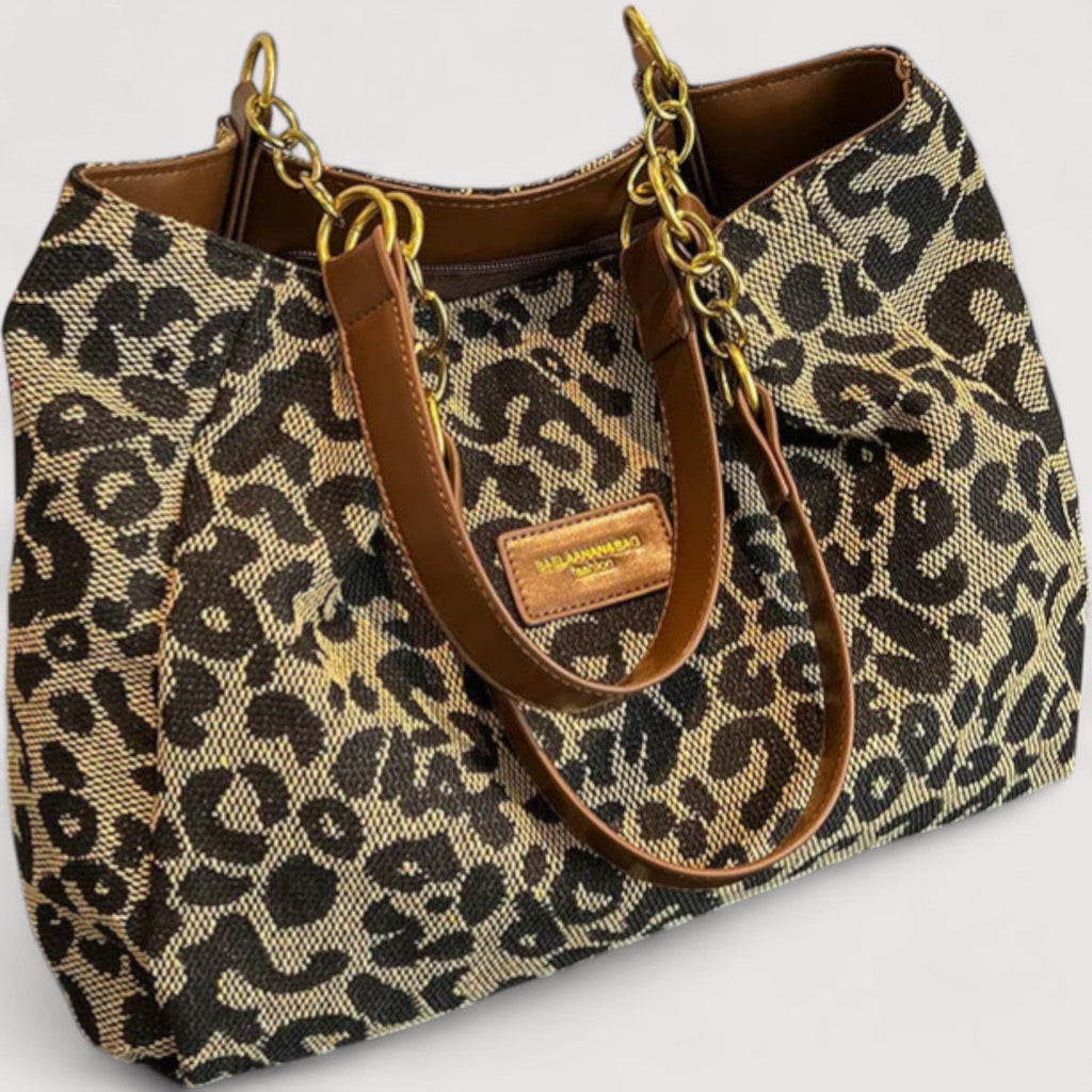 Lévrier – Bolsa de lona con estampado de leopardo