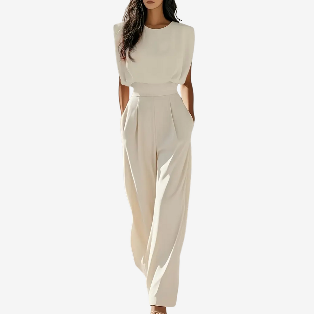 Ariia™ Jumpsuit palazzo con cintura entallada