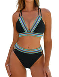 Stephanie | Conjunto de bikini ajustado al cuerpo con detalles contrastantes