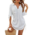 Megan | Camisa de playa vaporosa con cintura ajustable