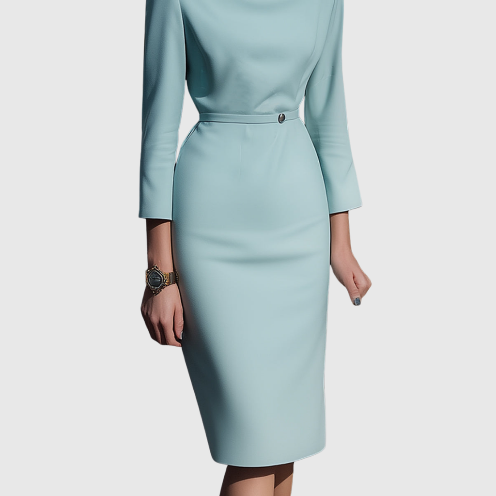 Alice | Vestido midi lápiz con drapeado