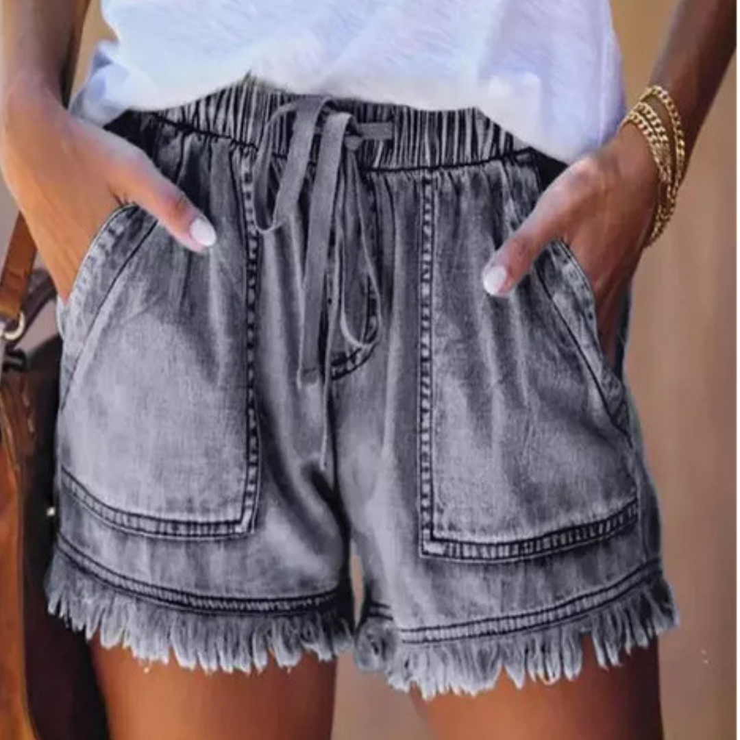 IMELDA™ – Shorts casuales de cintura con lazo y corte holgado