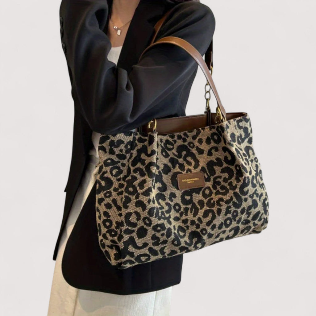 Lévrier – Bolsa de lona con estampado de leopardo
