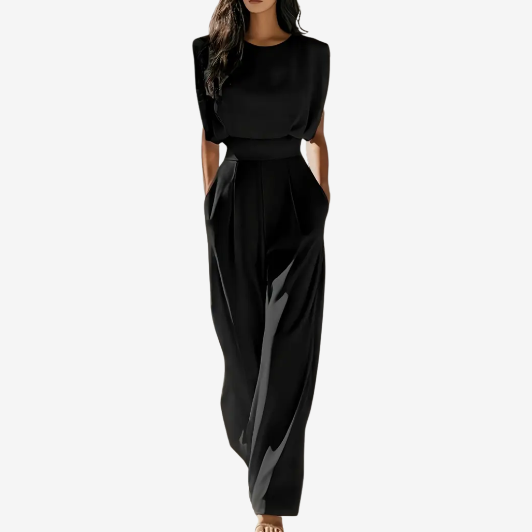 Ariia™ Jumpsuit palazzo con cintura entallada