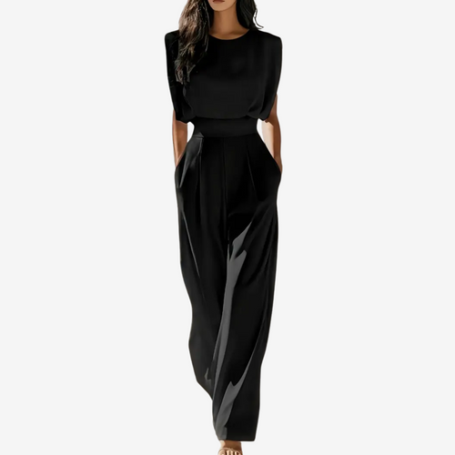 Ariia™ Jumpsuit palazzo con cintura entallada
