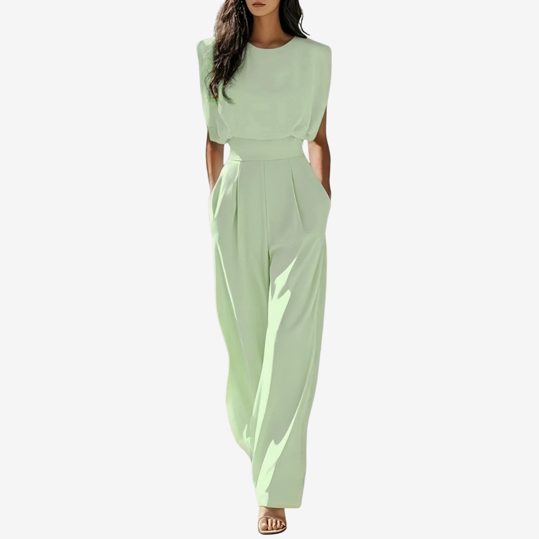 Ariia™ Jumpsuit palazzo con cintura entallada