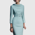 Alice | Vestido midi lápiz con drapeado