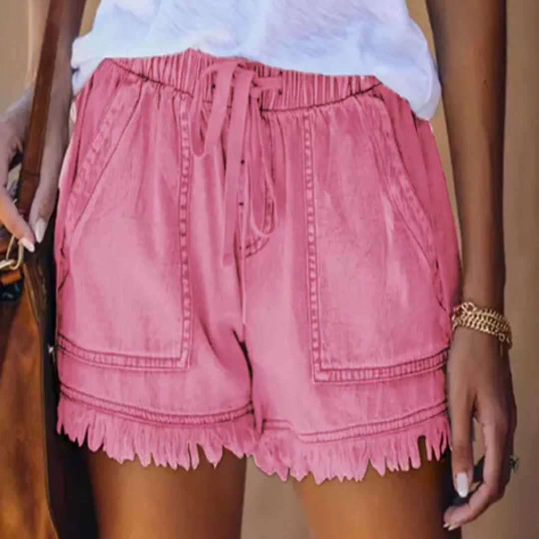 IMELDA™ – Shorts casuales de cintura con lazo y corte holgado