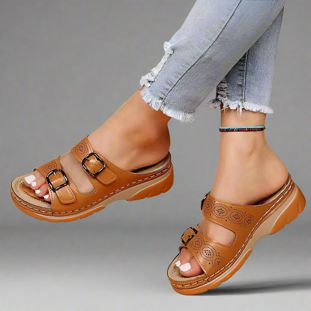 Verharda | Sandalias ortopédicas de cuero con comodidad instantánea