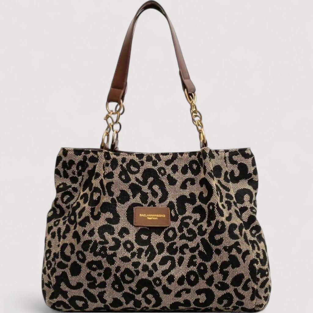Lévrier – Bolsa de lona con estampado de leopardo