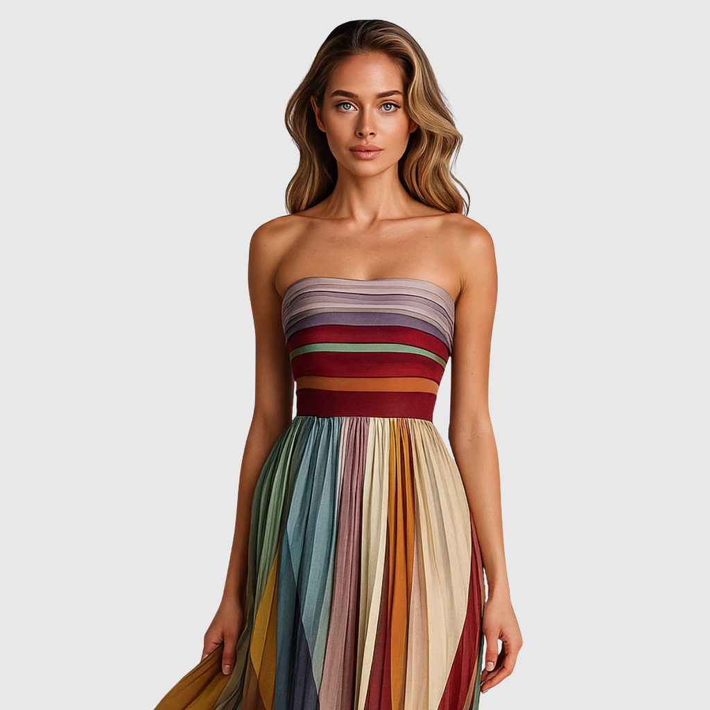 Isola - Vestido de noche plisado elegante