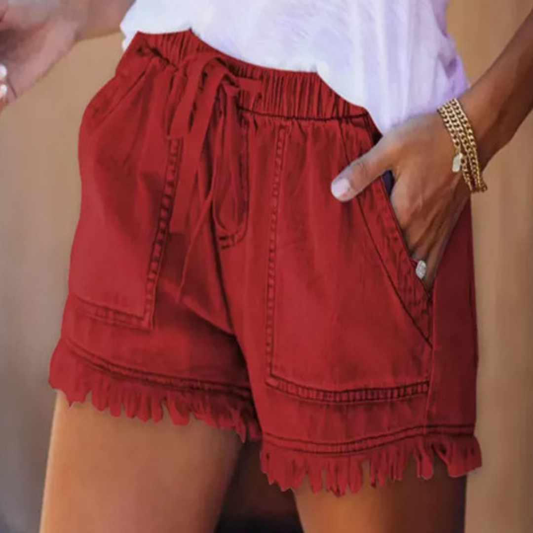 IMELDA™ – Shorts casuales de cintura con lazo y corte holgado