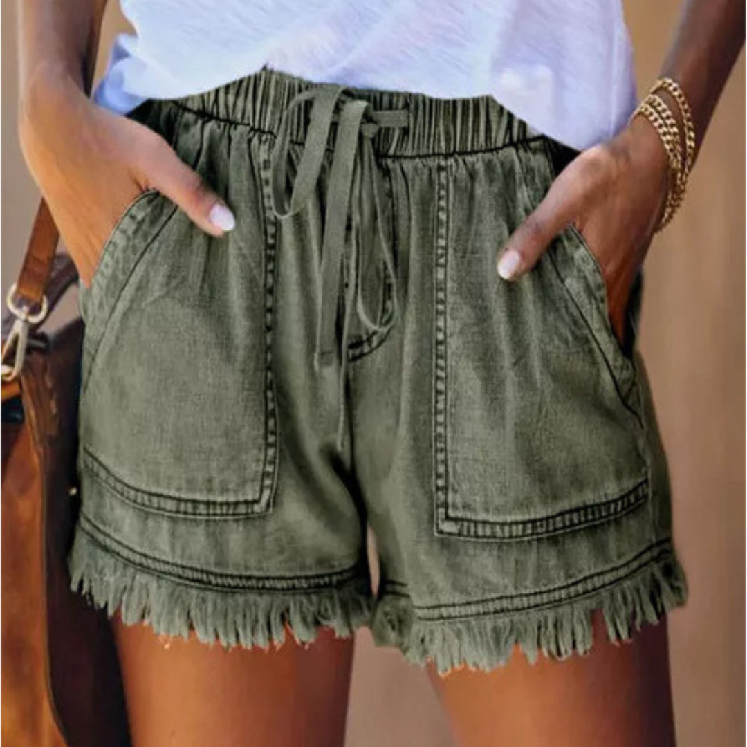 IMELDA™ – Shorts casuales de cintura con lazo y corte holgado