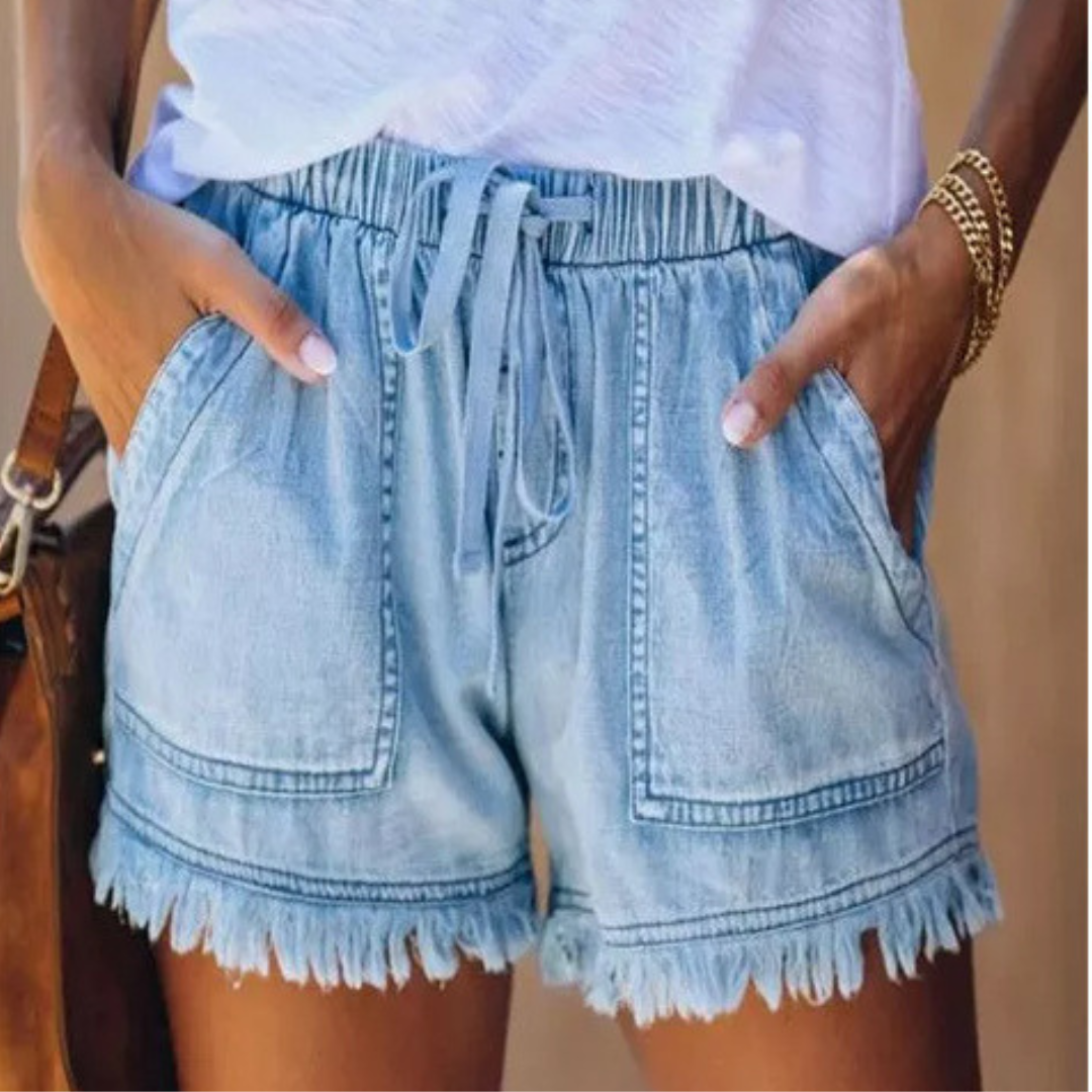 IMELDA™ – Shorts casuales de cintura con lazo y corte holgado