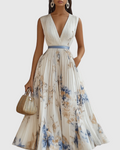 Rowella | Vestido maxi plisado elegante