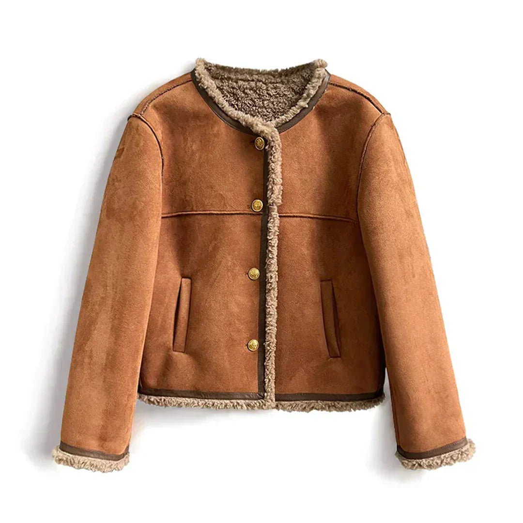 Isabella | Chaqueta de piel de borrego con botones