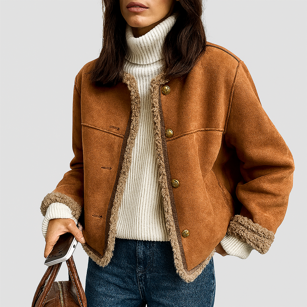 Isabella | Chaqueta de piel de borrego con botones