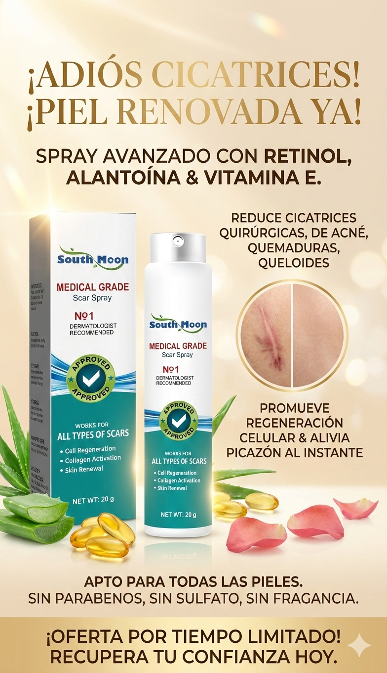 Spray para cicatrices, queloides y marcas de acné