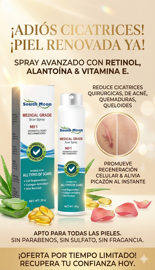 Spray para cicatrices, queloides y marcas de acné