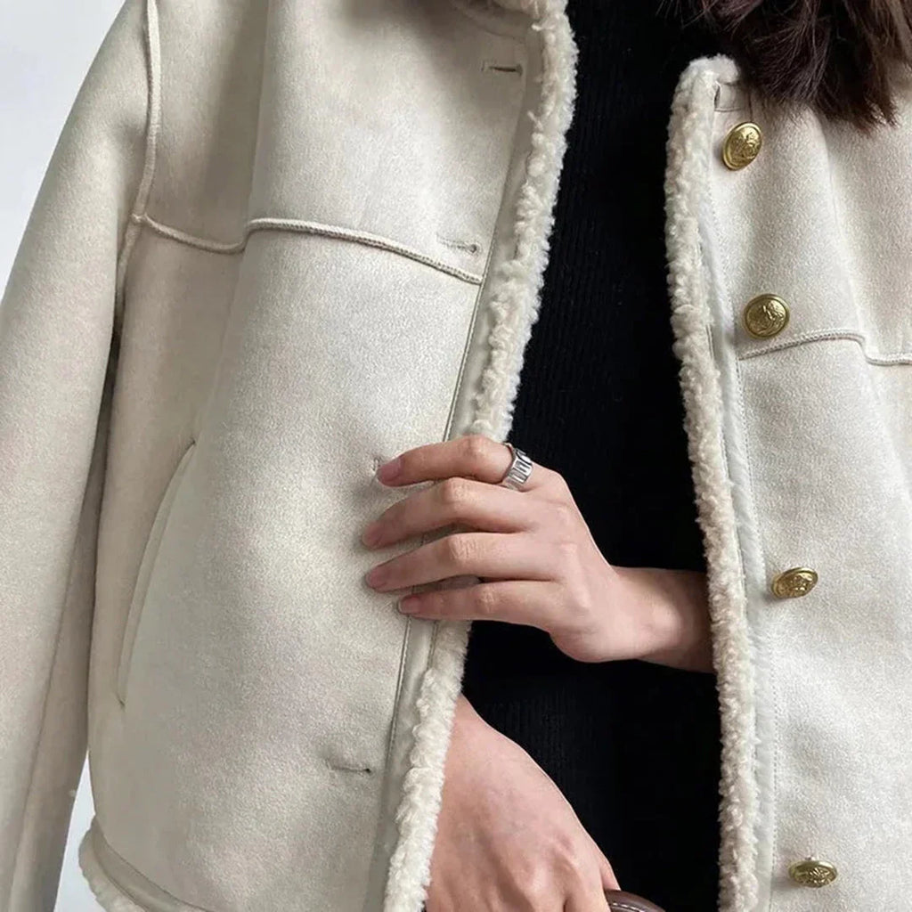 Isabella | Chaqueta de piel de borrego con botones
