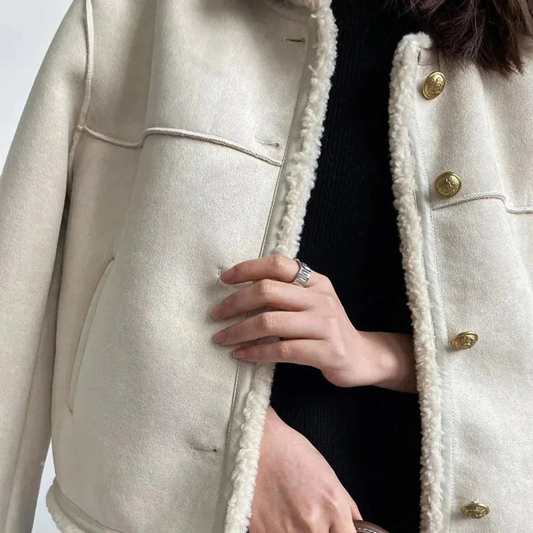 Isabella | Chaqueta de piel de borrego con botones