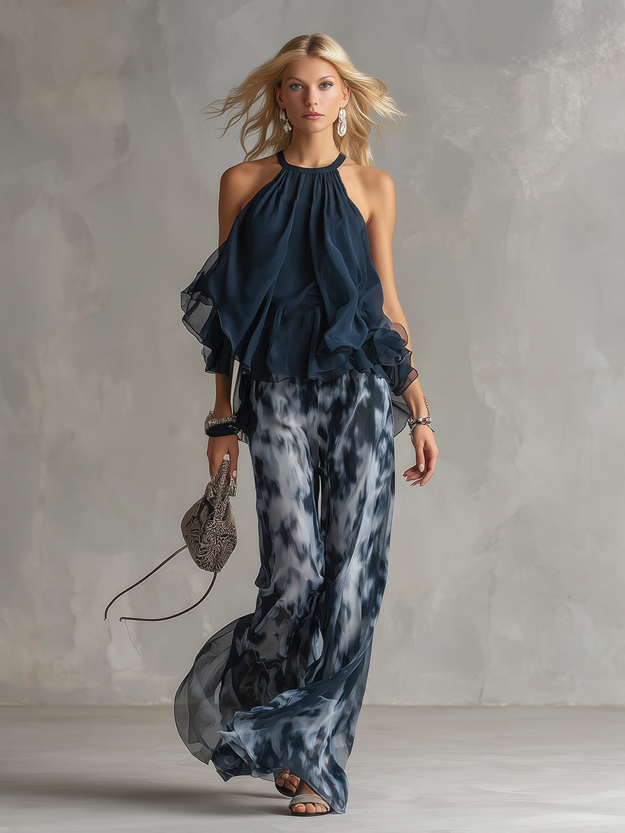 Élise | Conjunto elegante y ligero con top fluido y pantalones de pierna ancha