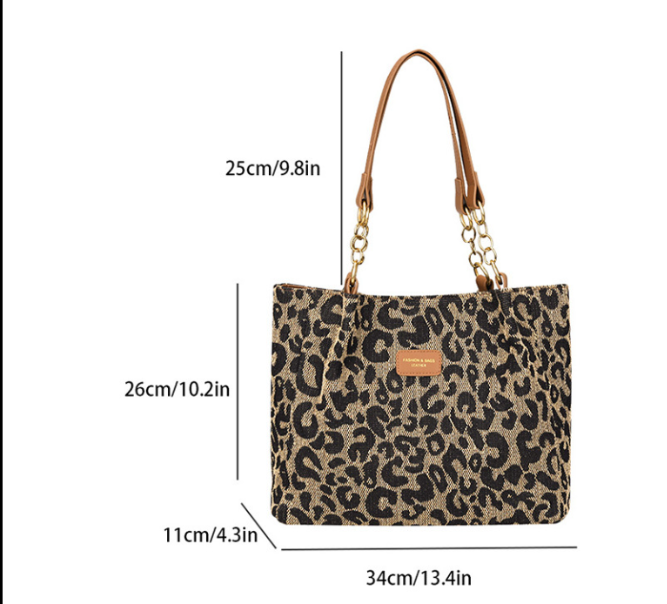 Lévrier – Bolsa de lona con estampado de leopardo