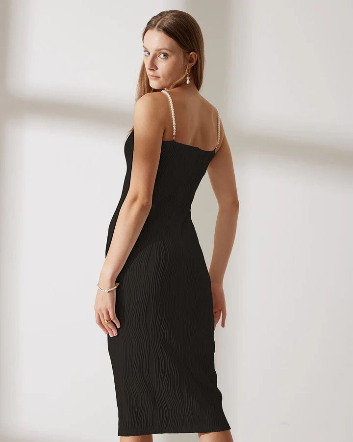 Vestido camisero con textura de ondas de agua