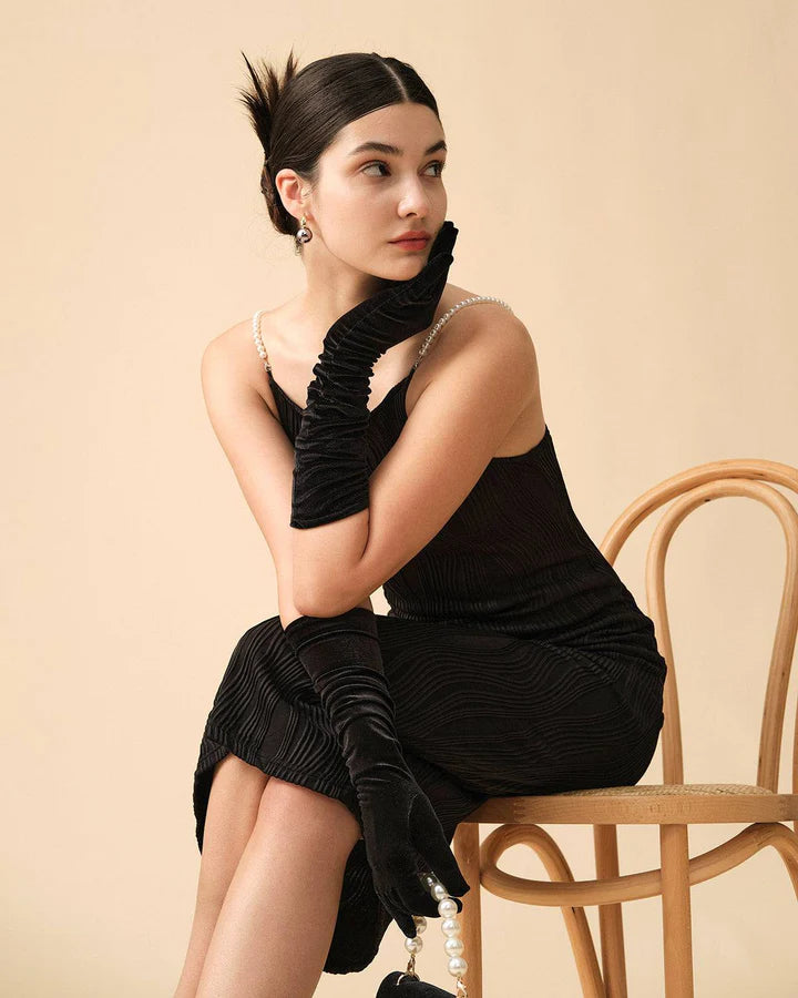 Vestido camisero con textura de ondas de agua