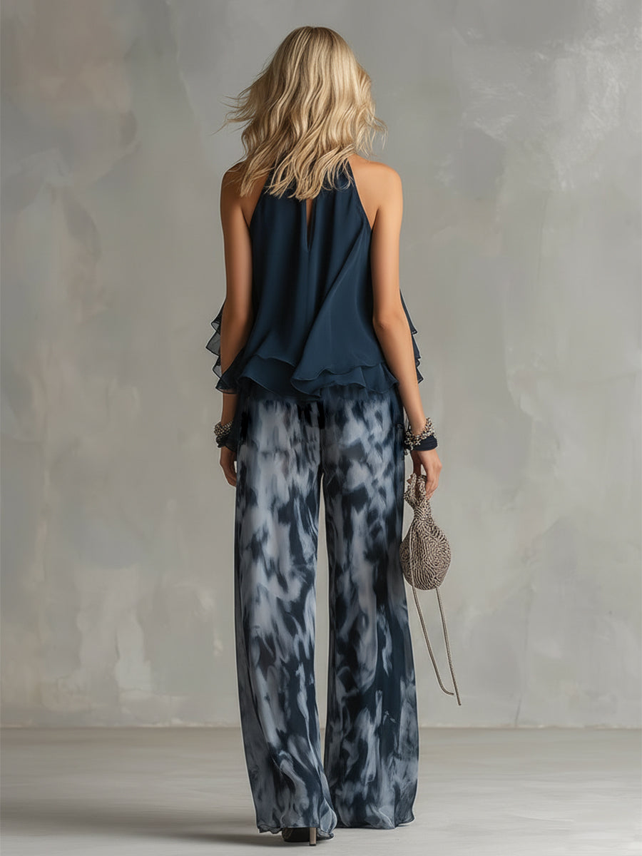 Élise | Conjunto elegante y ligero con top fluido y pantalones de pierna ancha
