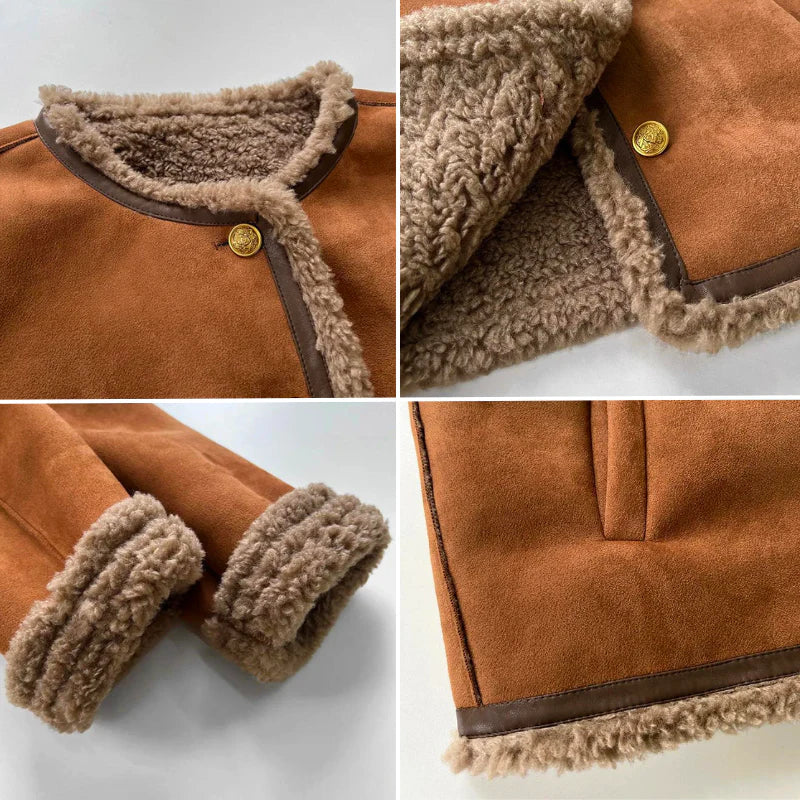 Isabella | Chaqueta de piel de borrego con botones