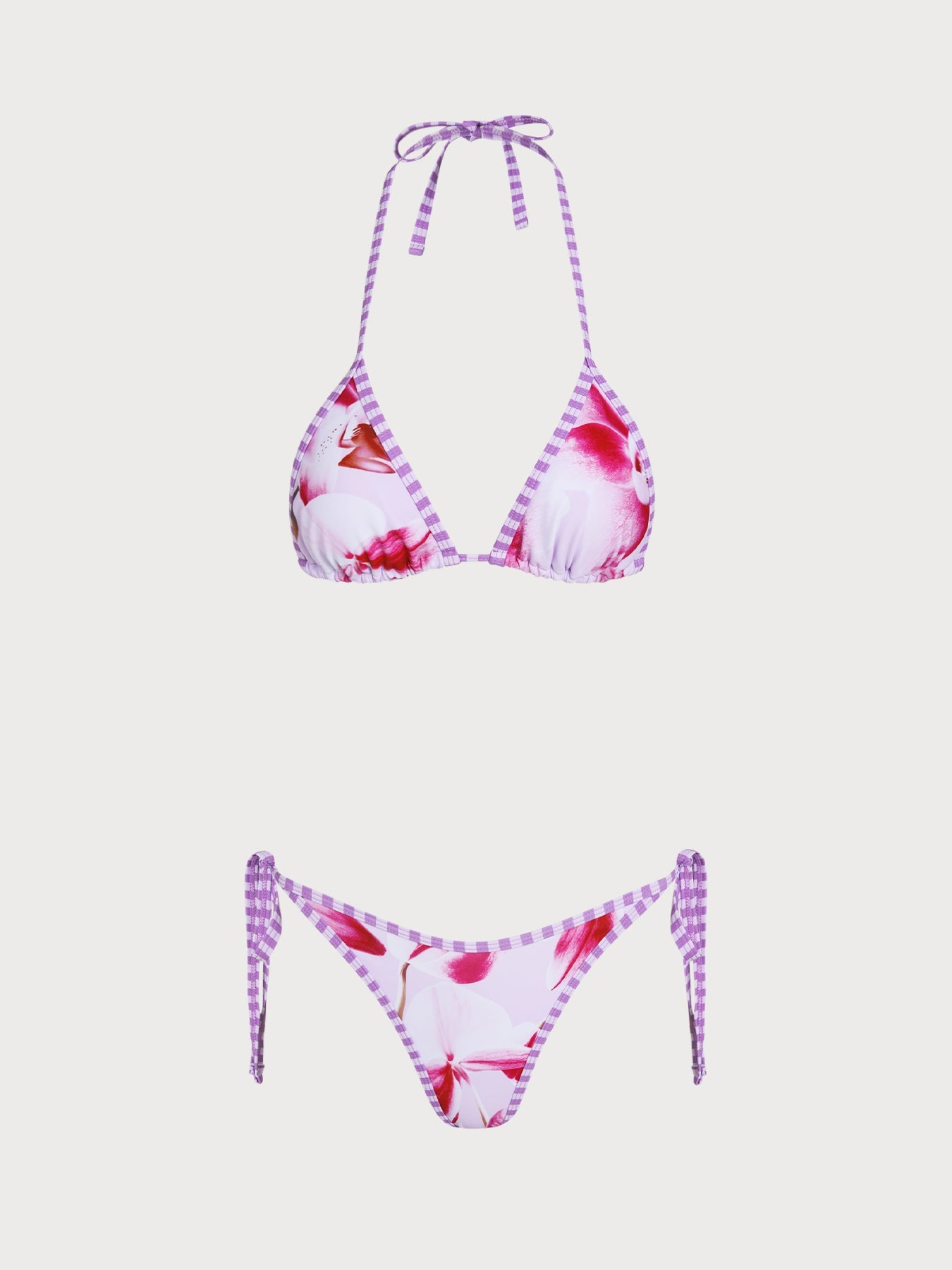 Conjunto de bikini con estampado floral amarillo