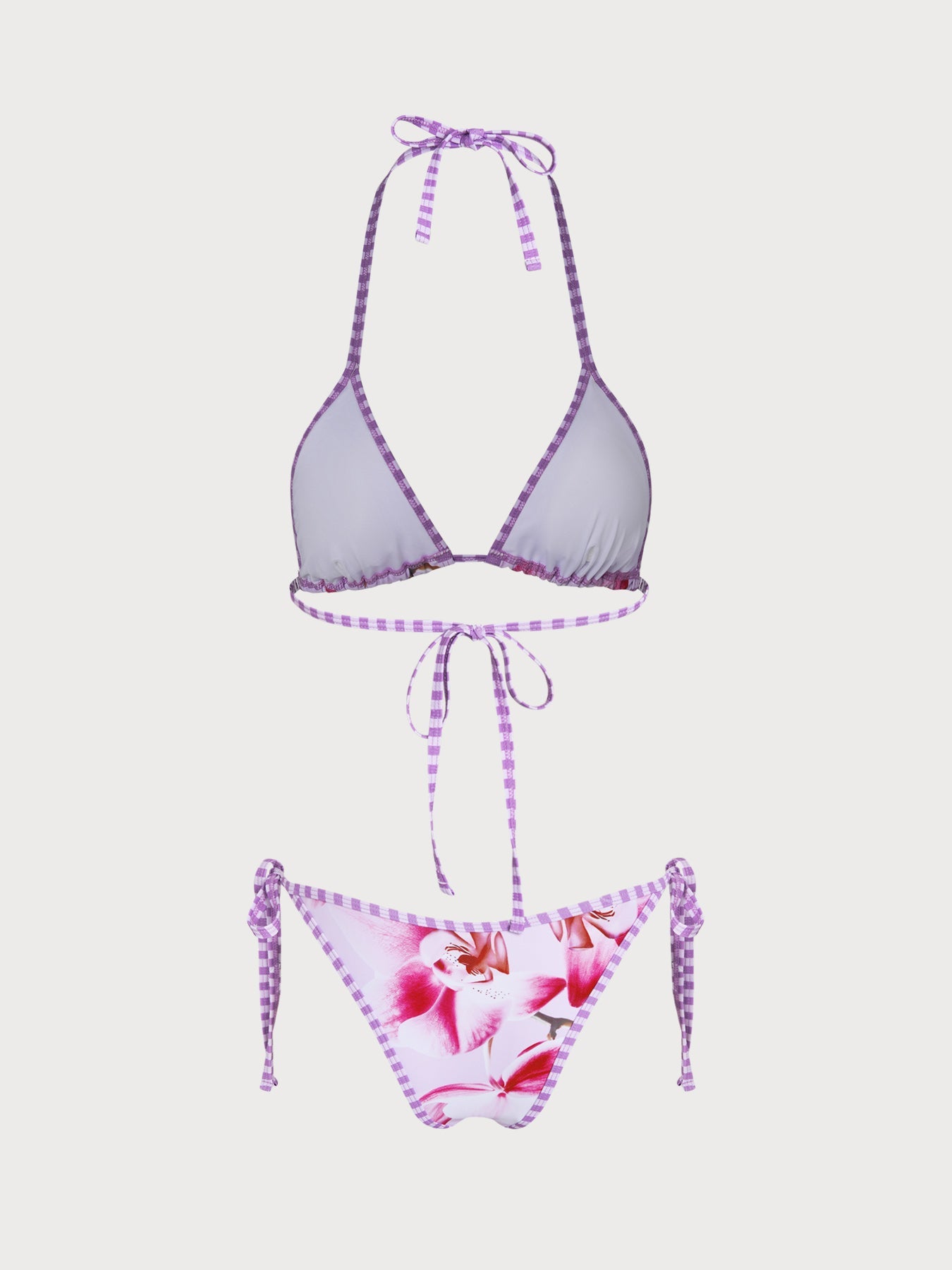 Conjunto de bikini con estampado floral amarillo