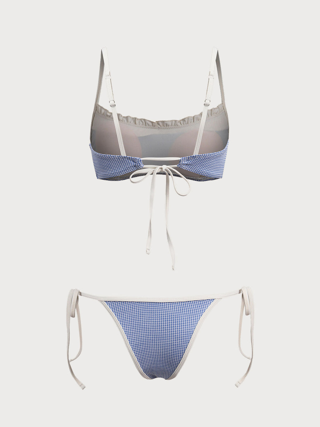 Conjunto de bikini pequeño a cuadros azul vintage