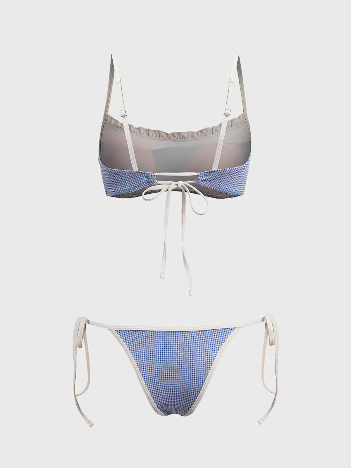 Conjunto de bikini pequeño a cuadros azul vintage